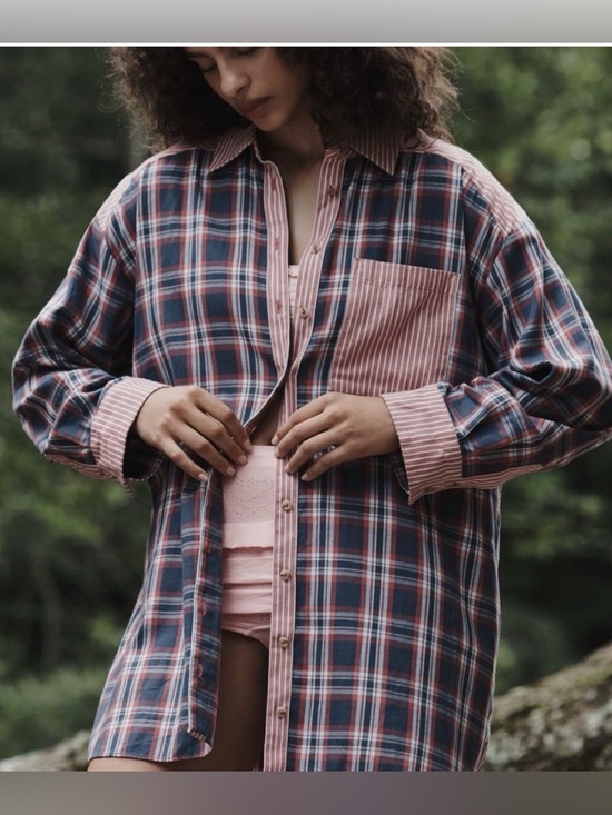 Anthropologie Tops - Anthropologie Flannel Boyfriend Buttondown Shirt Medium